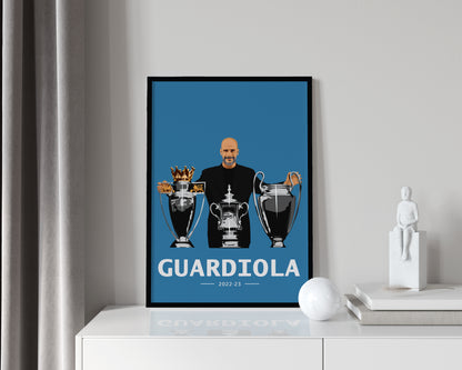 Pep Guardiola Manchester City Treble Tribute