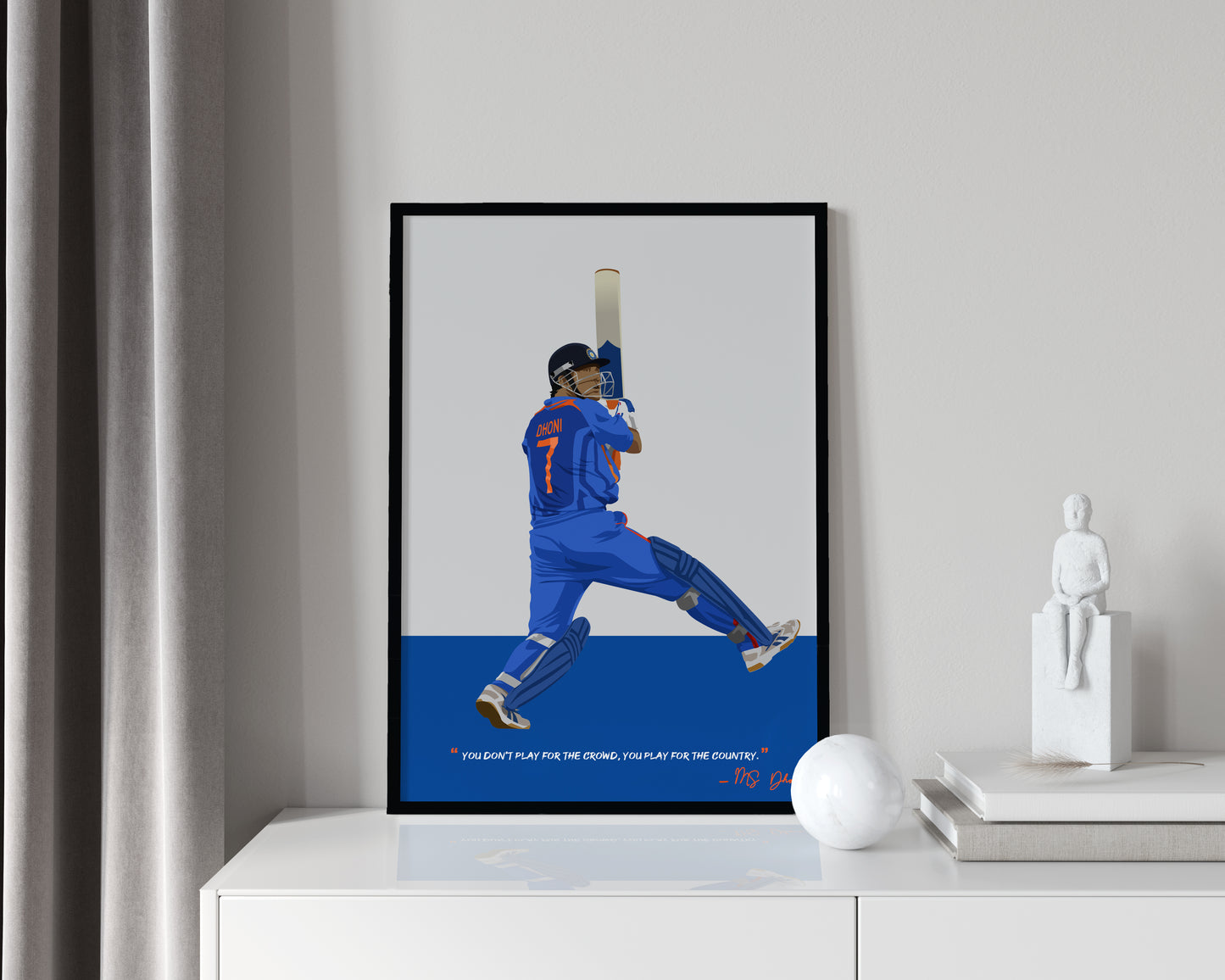 MS Dhoni Framed Poster