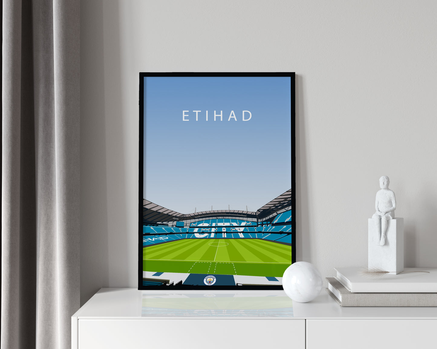 Etihad Stadium Man City Framed Poster