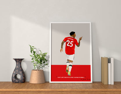 Jadon Sancho Manchester United Framed Poster