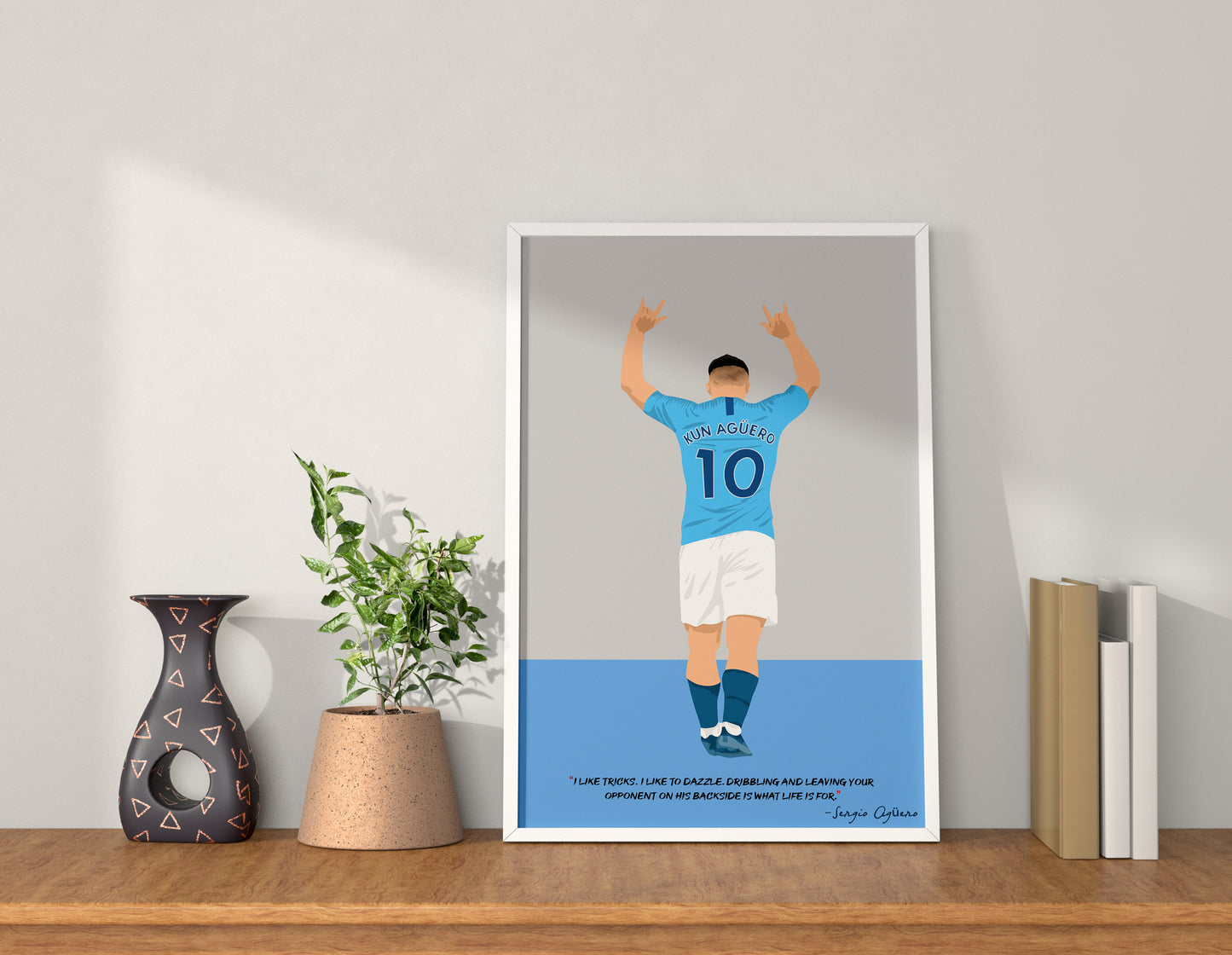 Sergio Aguero Manchester City Framed Poster