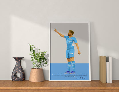 Kevin De Bruyne Manchester City Framed Poster