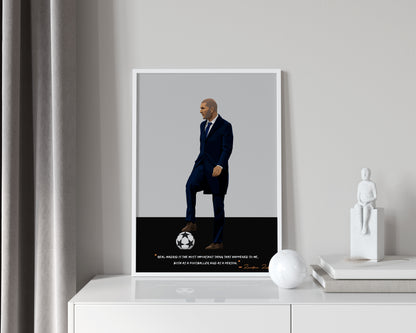 Zinedine Zidane Manager Real Madrid Framed Poster