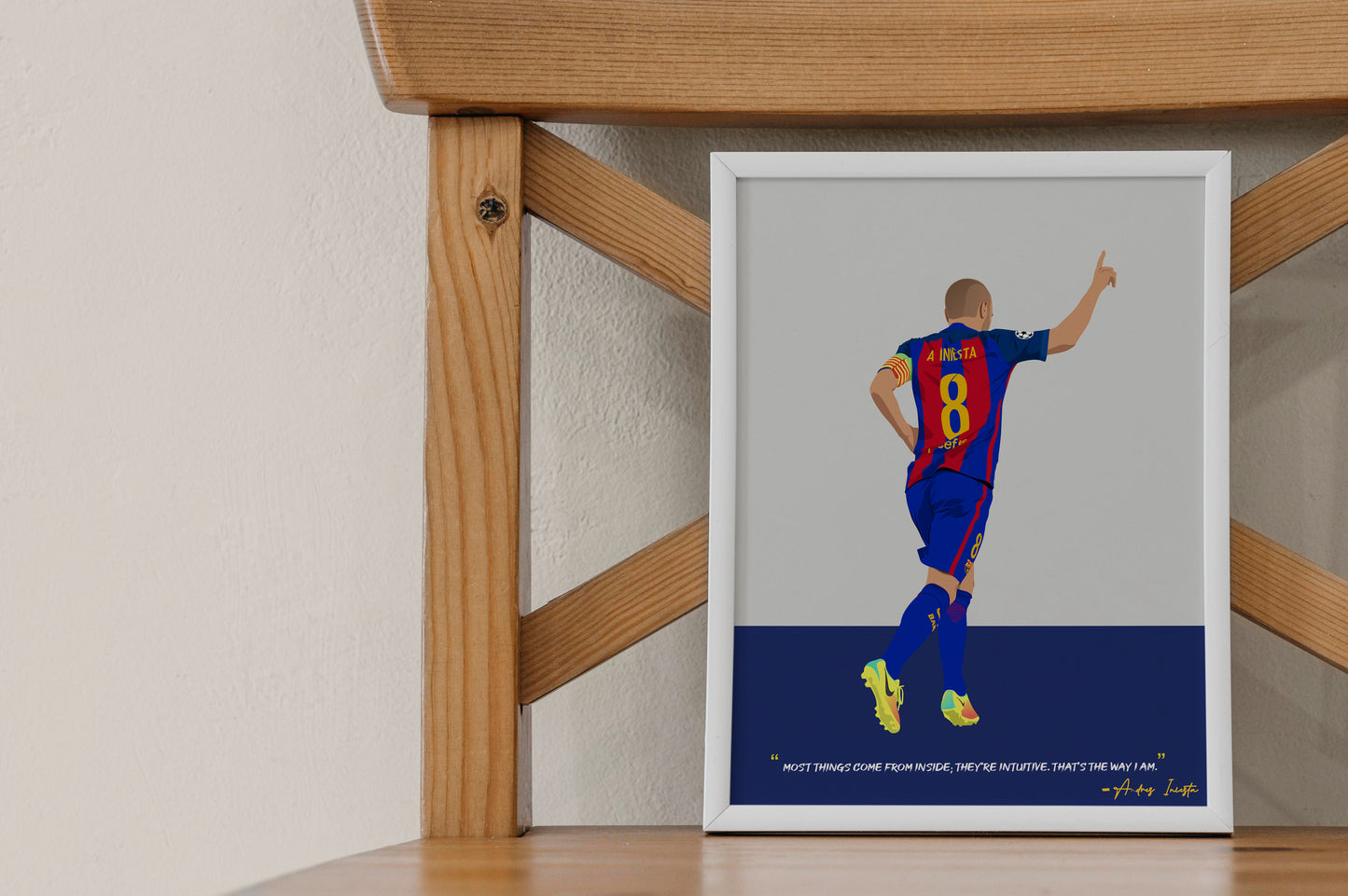 Andrés Iniesta Barcelona Framed Poster