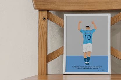 Sergio Aguero Manchester City Framed Poster