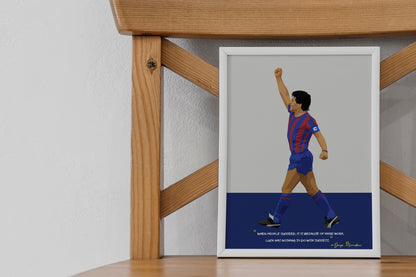 Diego Maradona Barcelona Framed Poster