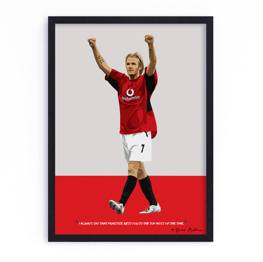 David Beckham Manchester United Framed Poster