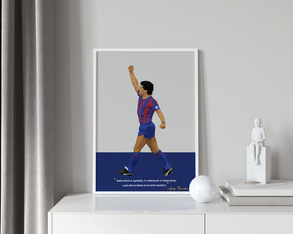 Diego Maradona Barcelona Framed Poster