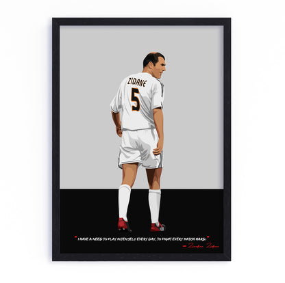 Zinedine Zidane Real Madrid Framed Poster