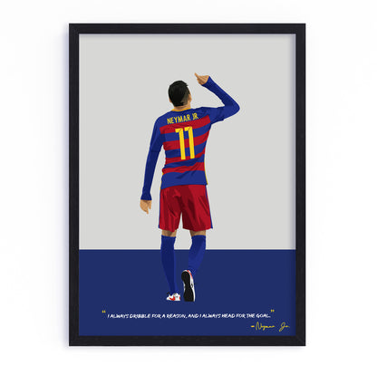 Neymar Jr Barcelona Framed Poster