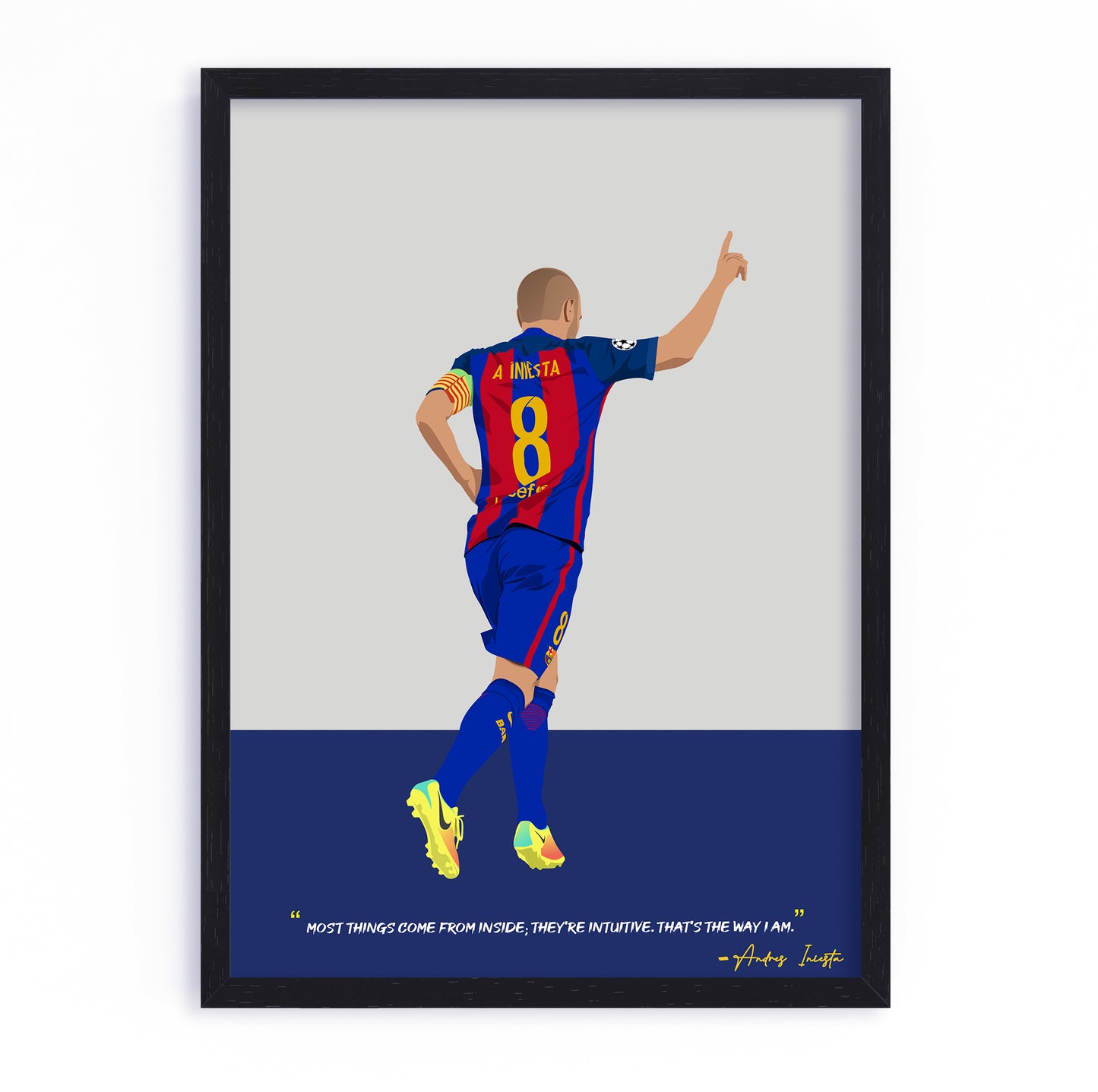 Andres Iniesta Barcelona Framed Poster