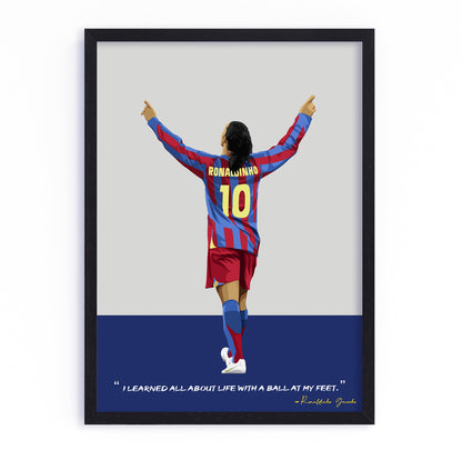 Ronaldinho Barcelona Framed Poster