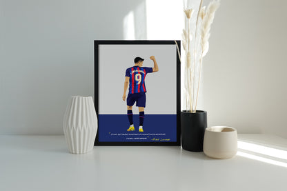 Robert Lewandowski Barcelona Framed Poster