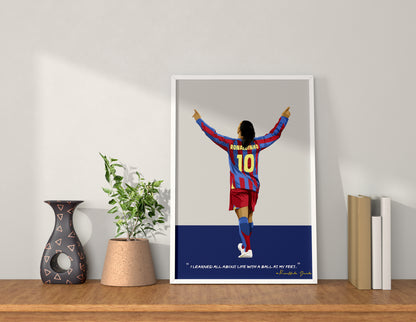 Ronaldinho Barcelona Framed Poster